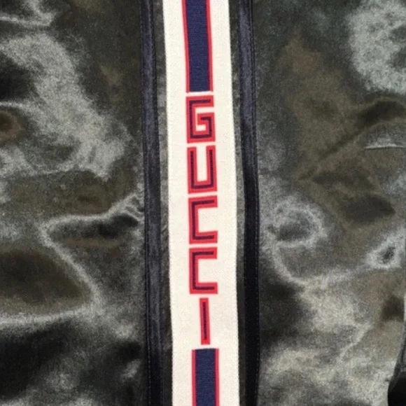 GUCCI MENS ACETATE SILK JOGGING STRIPE GREEN PANTS SIZE 52 EU - Picture 5 of 10